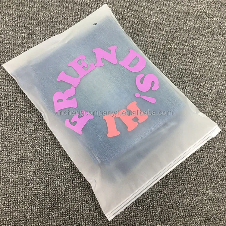 Custom Printed Logo T Shirt Plastic Zip Lock Bag Resealable Matte Frosted Zipper Bags for Clothing Packaging