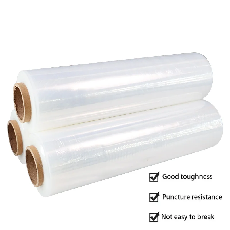 Plastic Protection Pre Pallet Shrink Wrap Lldpe Jumbo Roll 17 Mic Cling Stretch Film Hot Selling