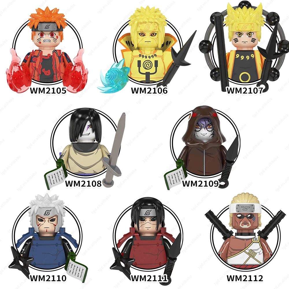 WM6108  Japanese Animation Yahiko Hoshigaki Kisame Figures Gifts Puzzle  Building Block Sets Educational Anime Toys Kids