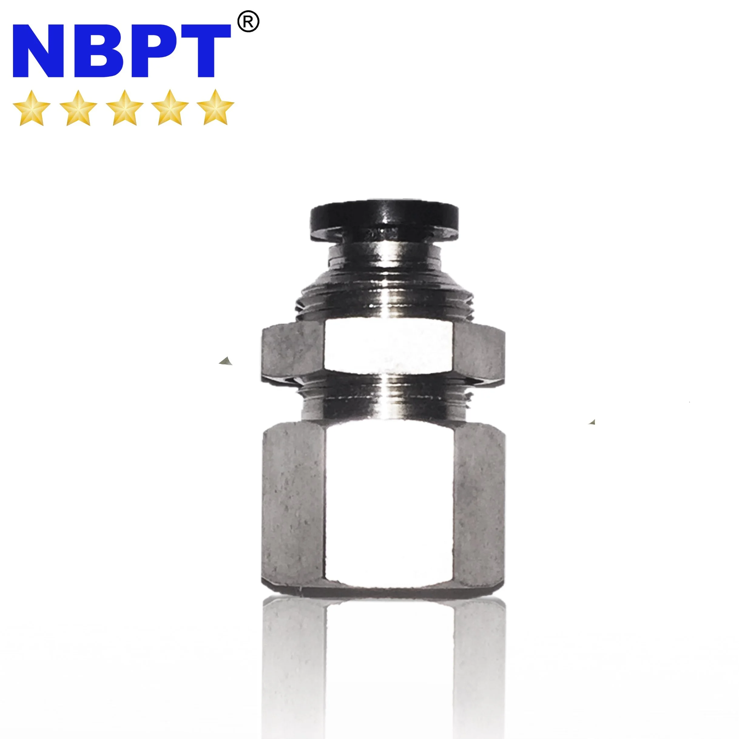 OD 4 6 8 10 12mm Internal Thread 1/8 1/4 3/8 1/2 BSP  NPT Thread Pneumatic Straight Bulkhead Female Stainless Steel Pipe Fitting