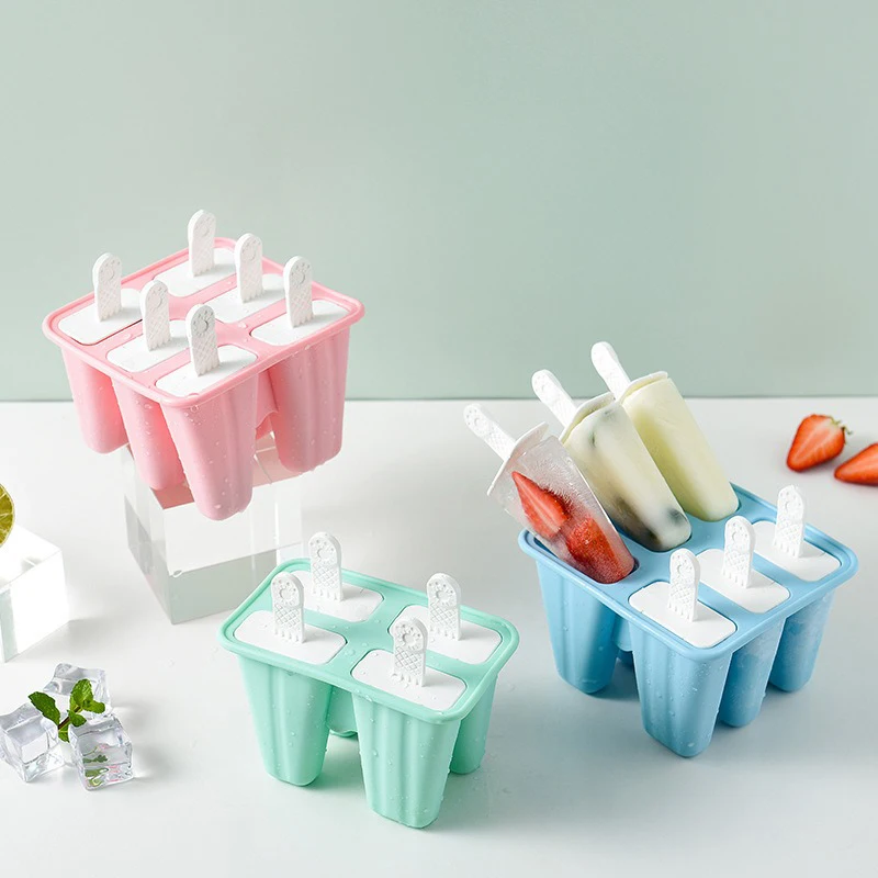 New food grade silicone 4/6 /12cavity  Popsicle mold ice cream mold ice cream cartoon ice cream grinder convenient and practical