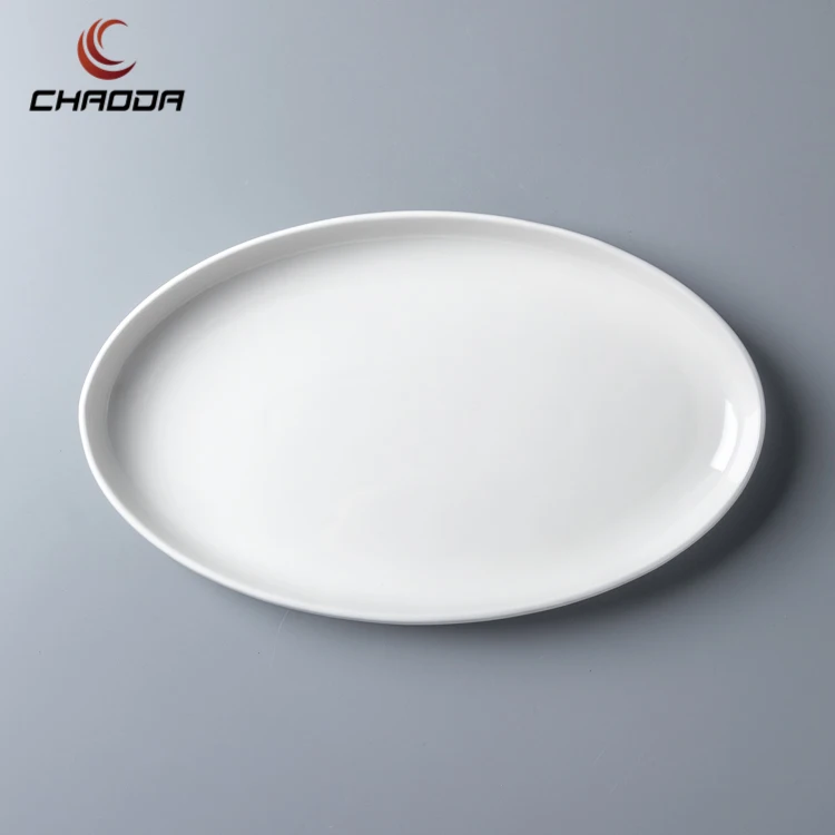 12.5-18.5 inch Pure White Ceramic Plate for tableware and wedding banquet