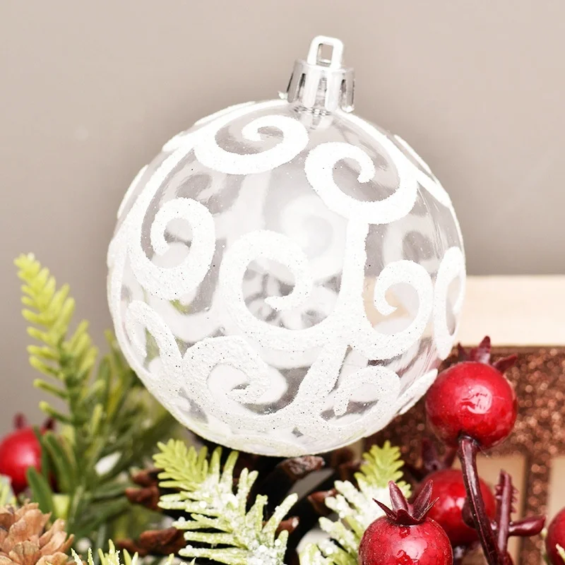 Factory Wholesale 7cm Transparent Eco-Friendly Christmas Ball Ornaments Home Party Hanging Clear Plastic Ball Pendant