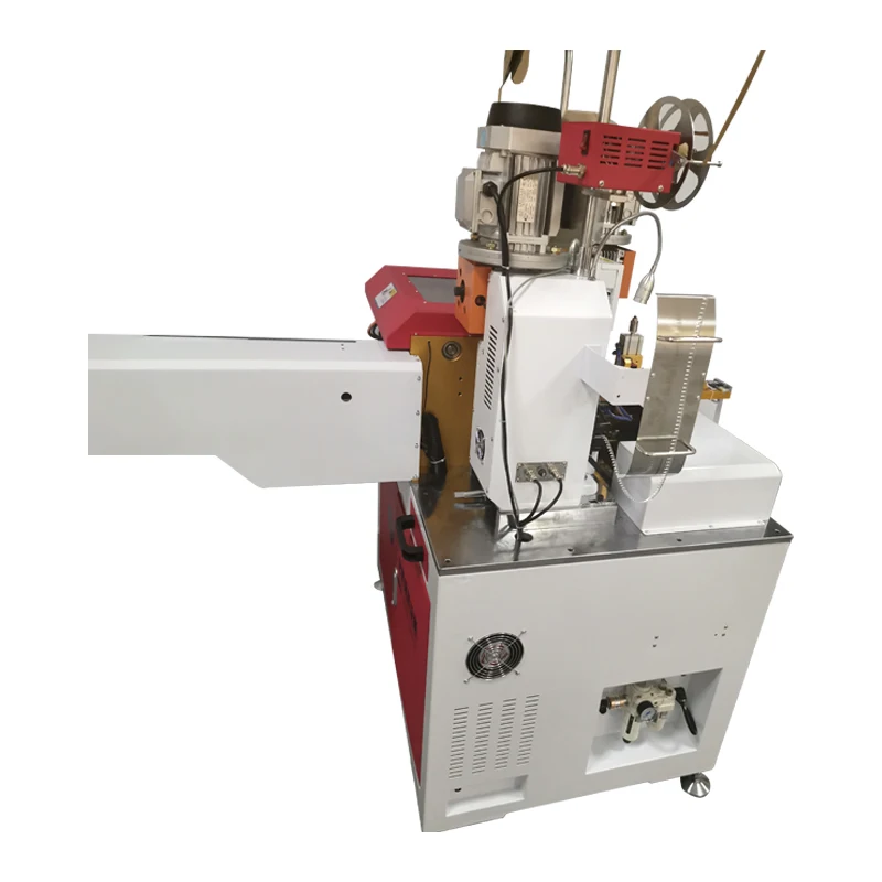Automatic flat ribbon cable wire cutting stripping double head crimping machine