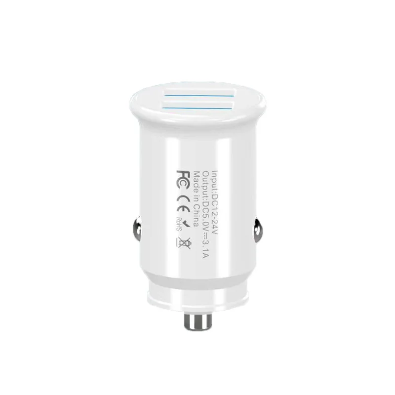 
High Quality Mini Dual USB 2.1A Mobile Phone Car USB Charger for samsung for iphone smartphone USB Charger 