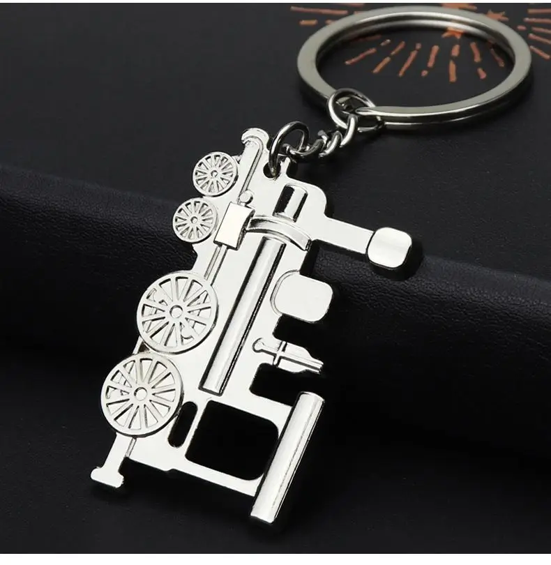 Custom Train Model Keychain Men Women locomotive Metal Key Chains Party Gift Jewelry Car Bag Charm  Accessory Key Rings Pendant