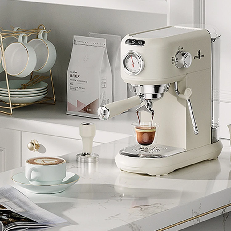 Multi Function Professional Double Serve Powder Semi Automatic 2 In 1 Espresso Coffee Maker Brewer With Steamer