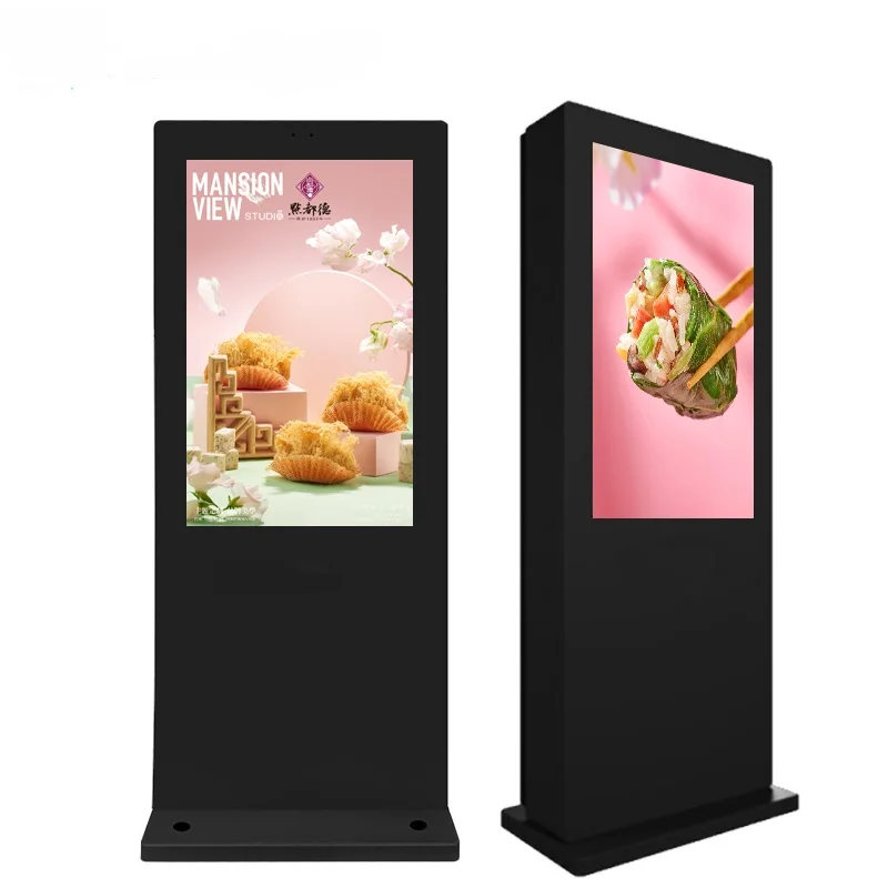 OEM outdoor digital signage totem advertising kiosk 65 inch floor stand touch screen advertising player