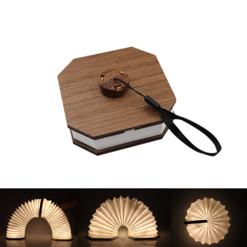 top ranking product 2021 Folding organ Organic lamp Magnetic hang rope  usb table light led  Wood Lamp