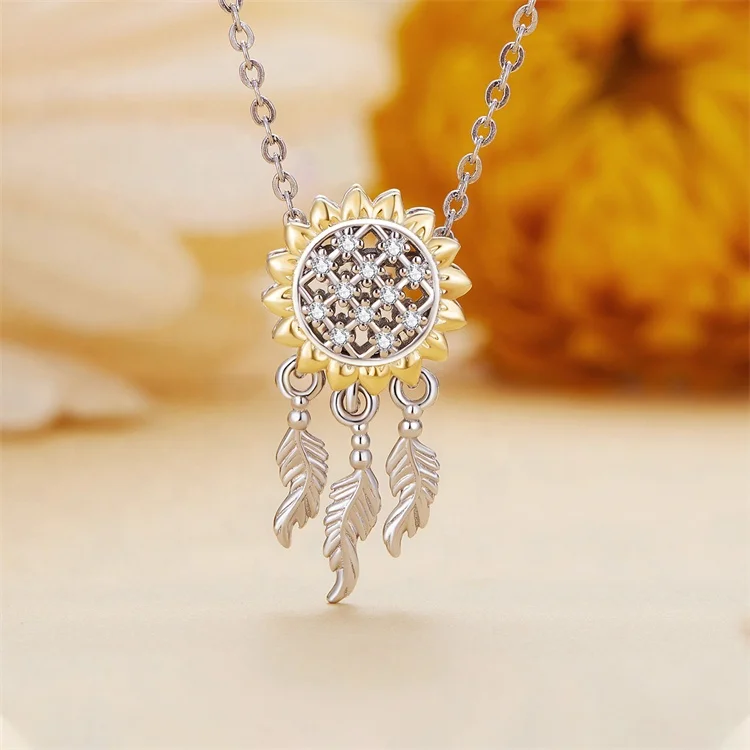 custom sunflower summer pendants and charm designer inspired decoration 925 sterling silver charms for jewelry making
