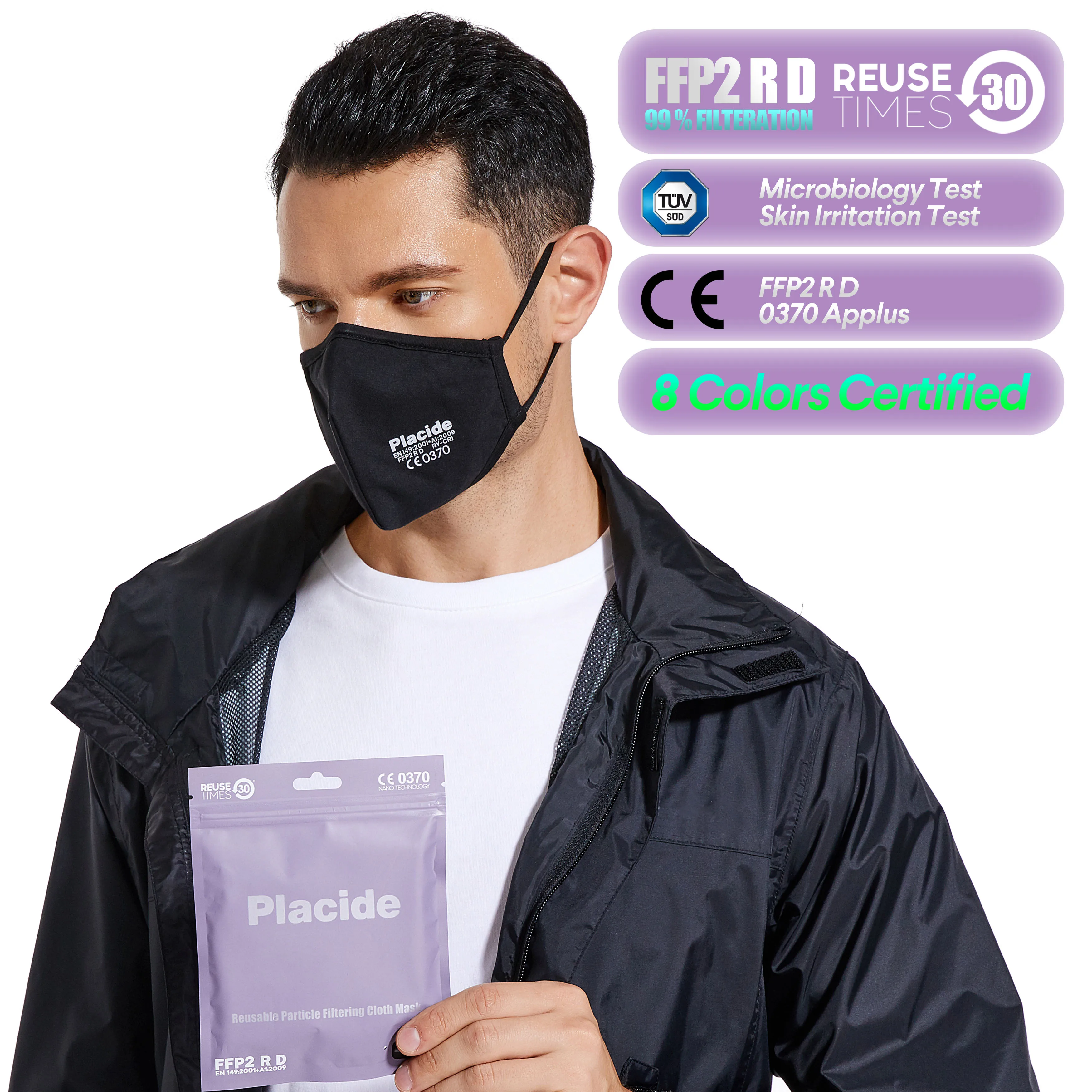 Настраиваемая FFP2 R D CE оптовая продажа фабричная многоразовая Моющаяся Ткань хлопковая маска для лица цветной детский респиратор черный камуфляж