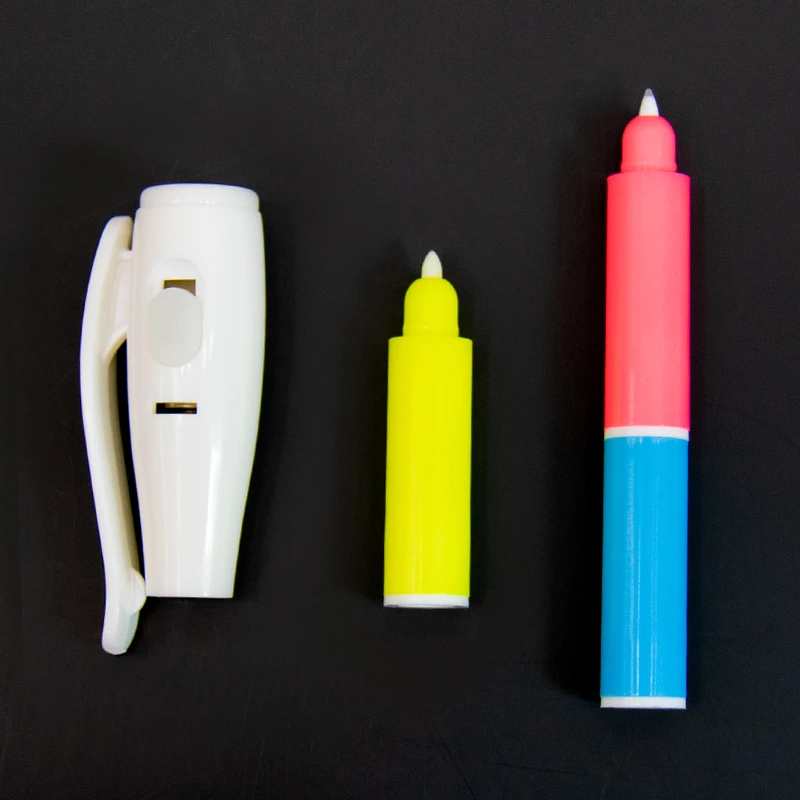 magic pen with uv light 3 colors invisible ink fabric paint tools spy secret messages kids drawing toys spy pen marker