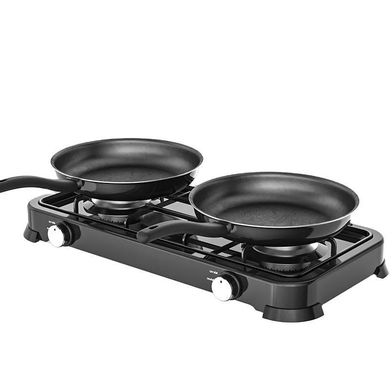 Недорогая домашняя Настольная плита для дома и улицы кемпинга с 2 горелками газовая приготовления пищи