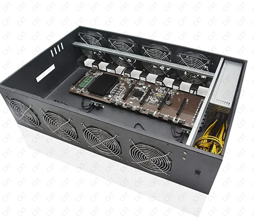 gpu server case 70mm spacing silent 8 gpu case frame full set with 2000w power