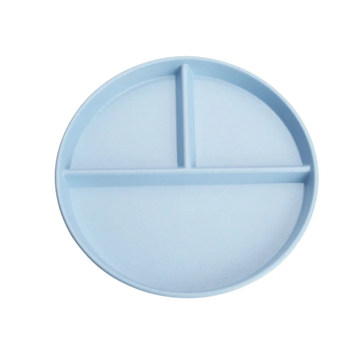 Creative Circular Wheat Straw Split Dining Plate Children Three Quantitative Dishes Environmentally Friendly Tableware