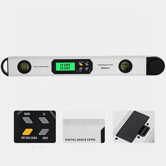 LARIX 400mm degree Angle Finder Spirit Level Measuring Gauge Meter Aluminum Alloy Digital Goniometer Electronic Protractor