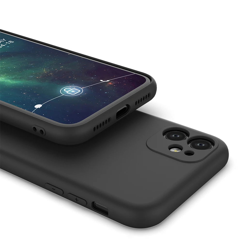  360 Защитный силиконовый чехол для iPhone 12 Pro сплошной цвет мягкий ТПУ задняя крышка мобильного телефона 11