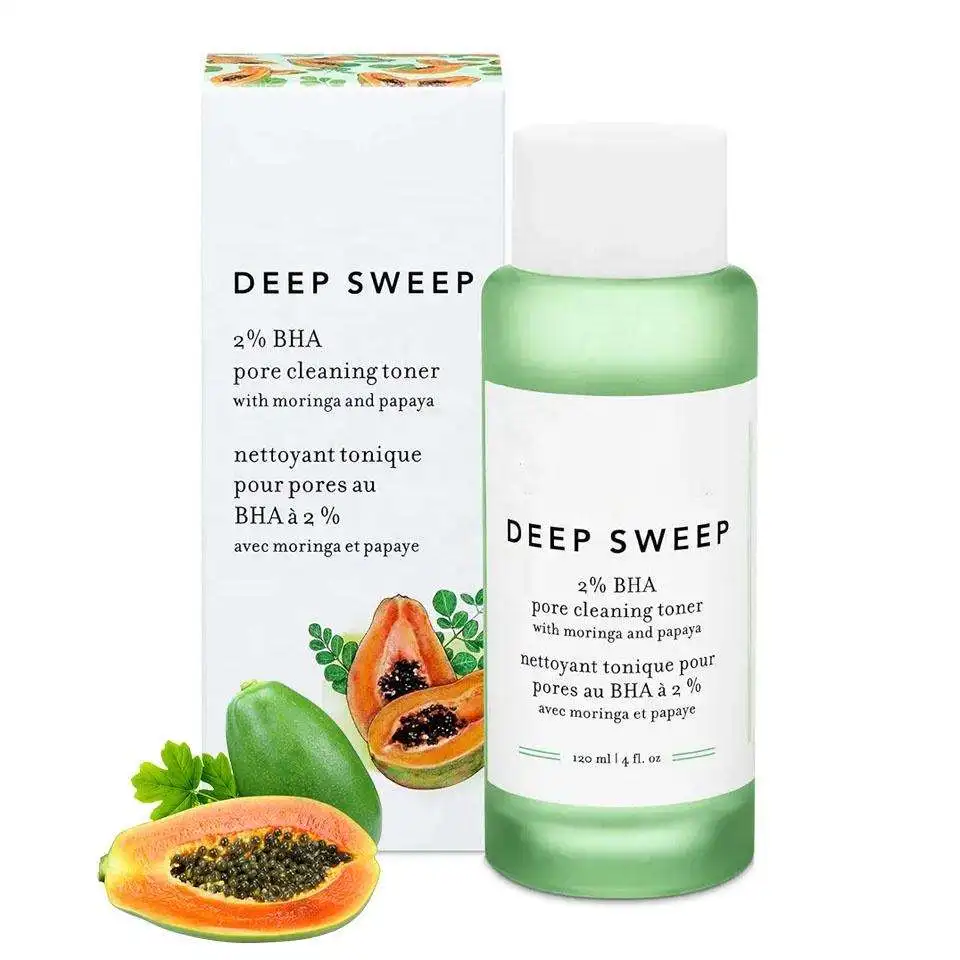 BLIW Private Label 120ml Remove Oil Pore Cleaning Toner Deep Sweep Exfoliated With Moringa And Papaya 2% BHA Toner