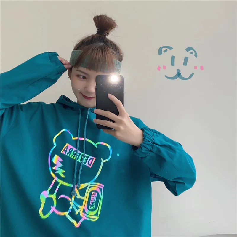 Узор Светоотражающие лазерная печать обработки мужские и женские футболки с рисунками из мультфильмов толстовки OEM