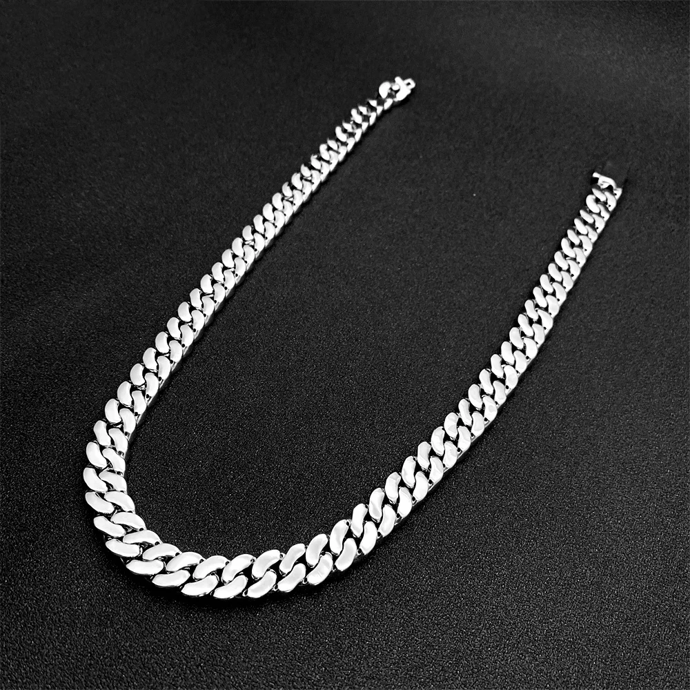 GRA Certificate VVS Moissanite Diamond 8MM Round Edged Hip Hop Iced Out Jewelry Cuban Link Chain Necklaces