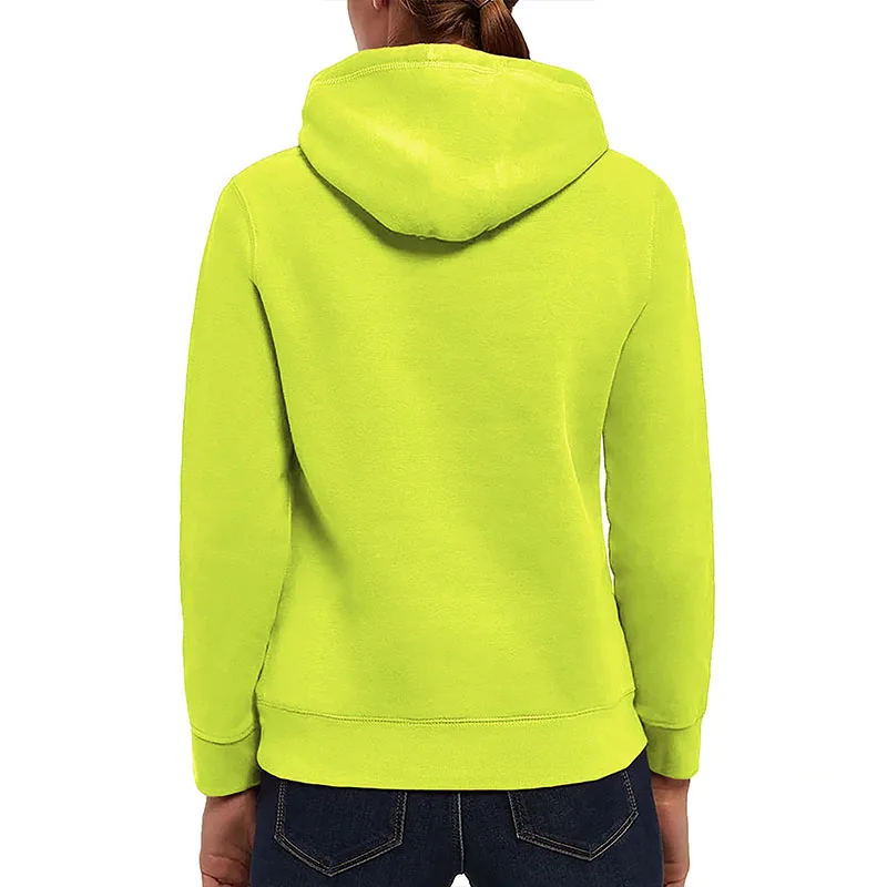 High quality wholesale sweatshirt custom make your own neon yellow women hoodie
