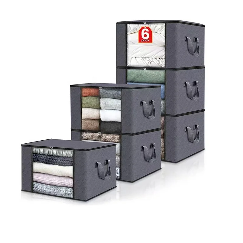 Amazon hot selling 60L reinforced thick non-woven storage box