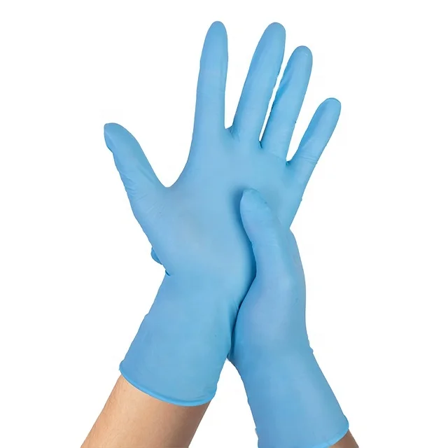 6 Mil Large Size Powder Free 1000 Trade Textured Nitrile Gloves For Medical
