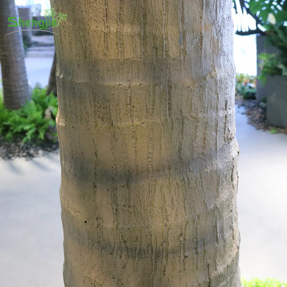 Curve shape artificial coconut palm trees for waterpark or hotel display