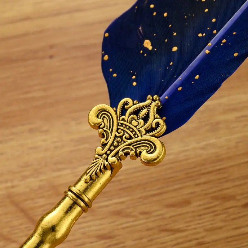 Wooden Calligraphy Dip Pen Glass Pen With Ink Sealing Wax Stamp Gift Set Vintage Quill Fountain Pen