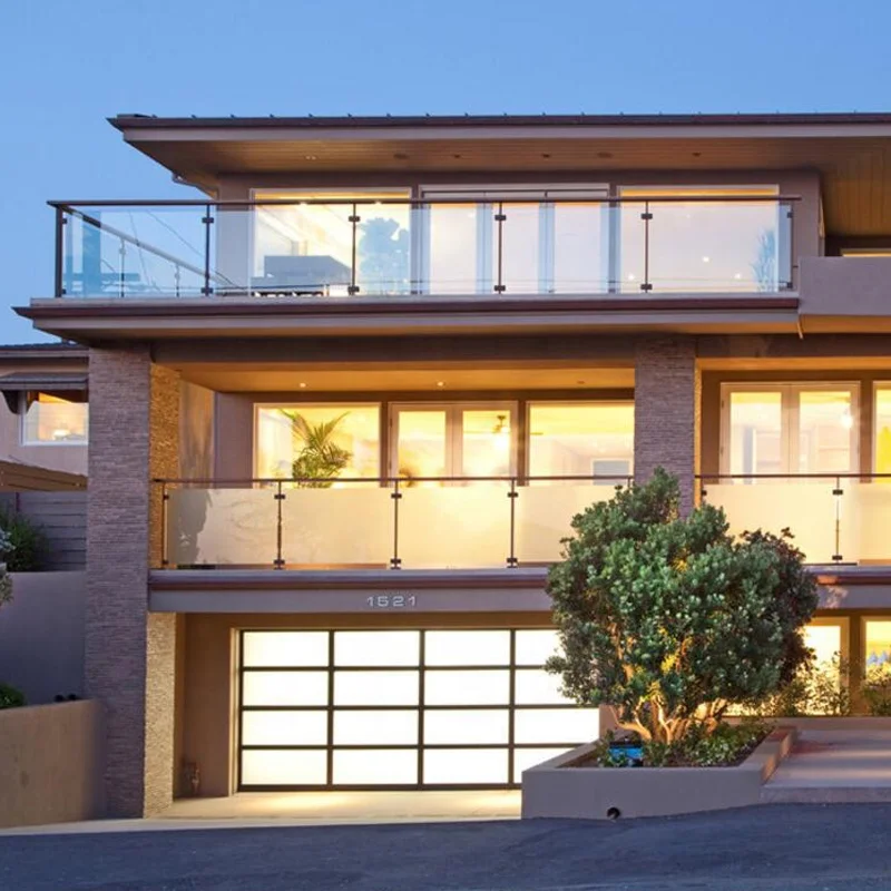 Aluminium frame railing glass guardrail outdoor metal balustrade steel  balcony handrail cable railings for veranda