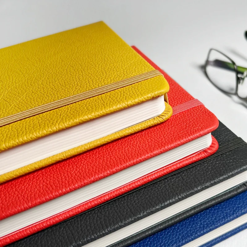 Custom Brand Logo Diary Notepad Note Book Printed A5 with Elastic Strap Journal Diary Notebook PU Leather Notebooks Customizable