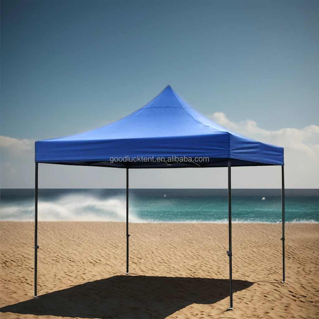 Outdoor 10x10 Portable Folding Black Steel Frame Canopy Tent Gazebo Waterproof Canvas Roof pop up trade show tent with sidewalls