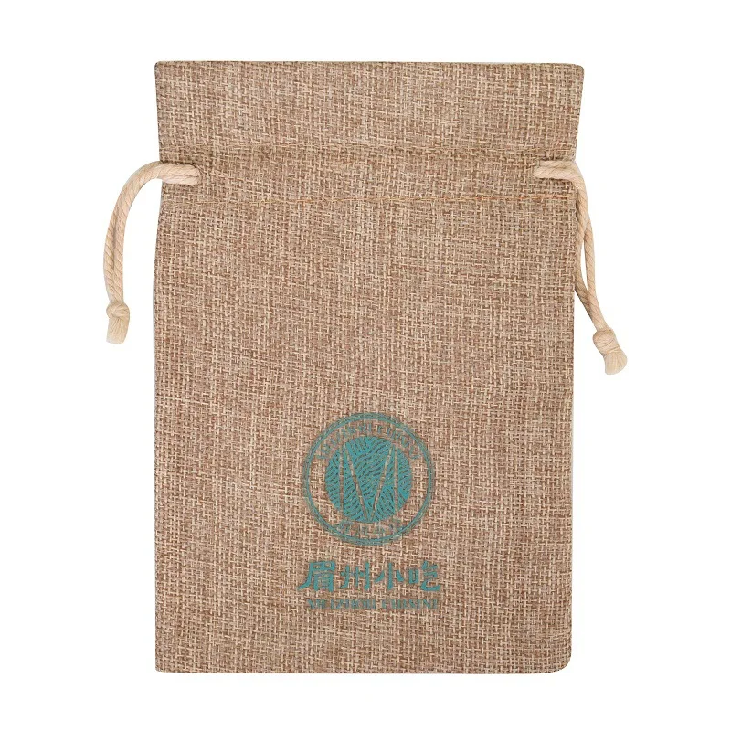 Wholesale Cheap Reusable Custom Logo Printed mini jute linen bag