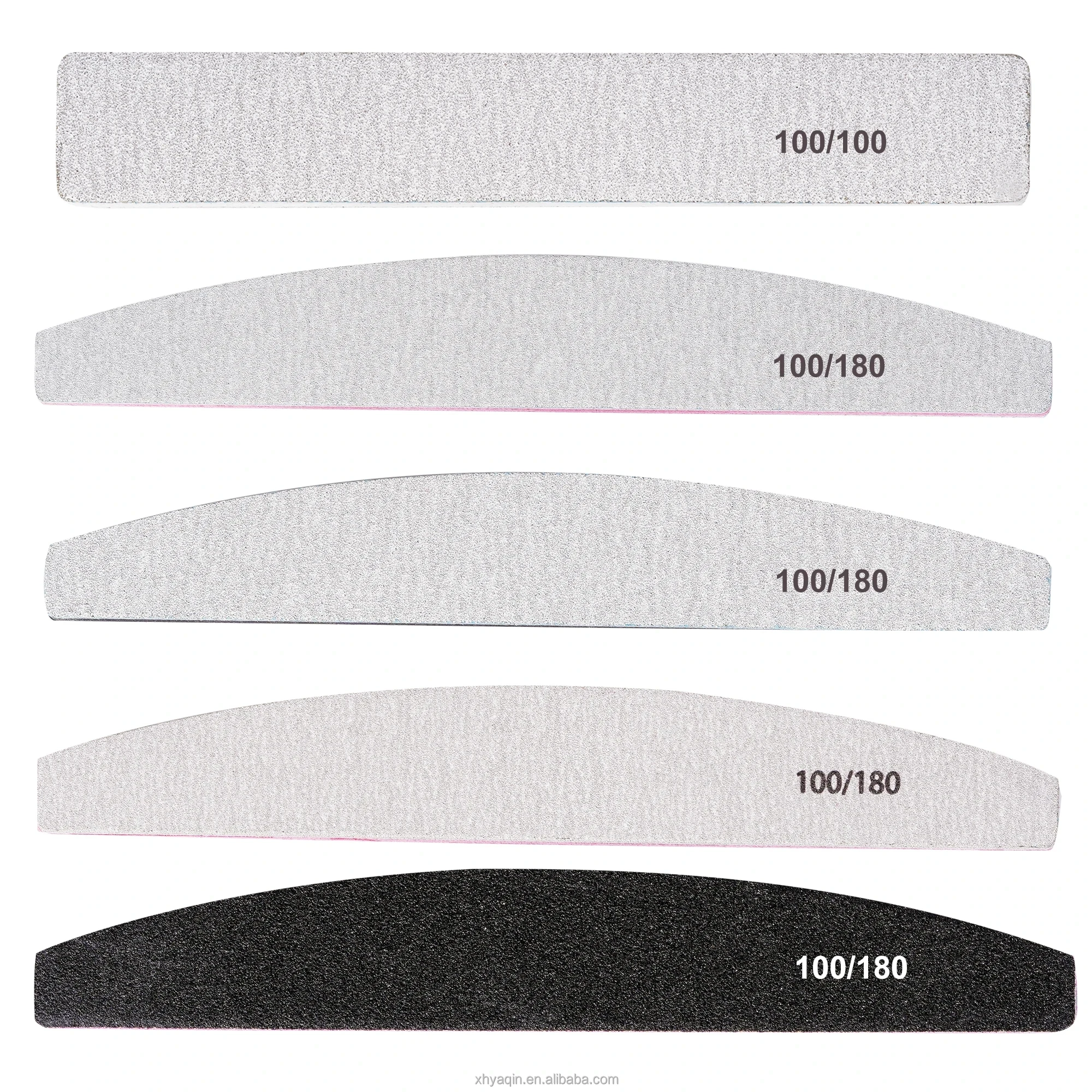 100/180 Washable Japan Korea China Sandpaper Nail File White Zebra Half Moon Reusable Sandpaper for Manicure Nail File