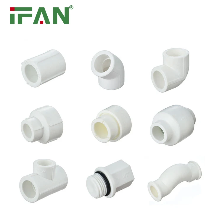 IFAN Factory Direct Price Tube Pipe Fittings Molding Pipe Fittings 20-110mm White Tube Pipe Fittings PPR
