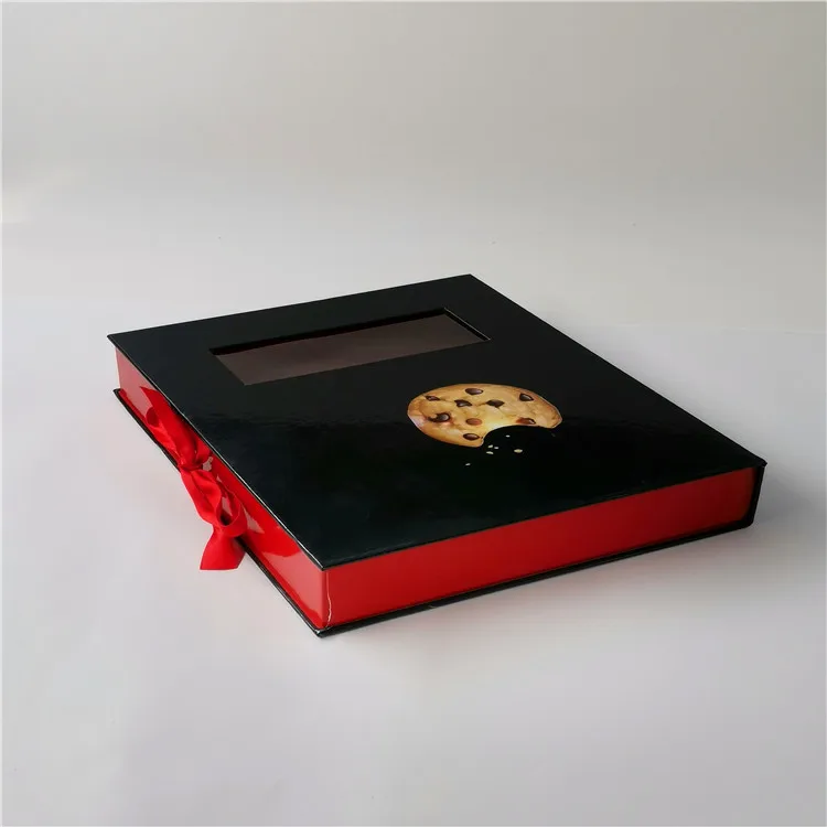 
Eco Friendly Custom Printing Logo Cake Cookie Packaging Paper Boxes with Window and Ribbon 