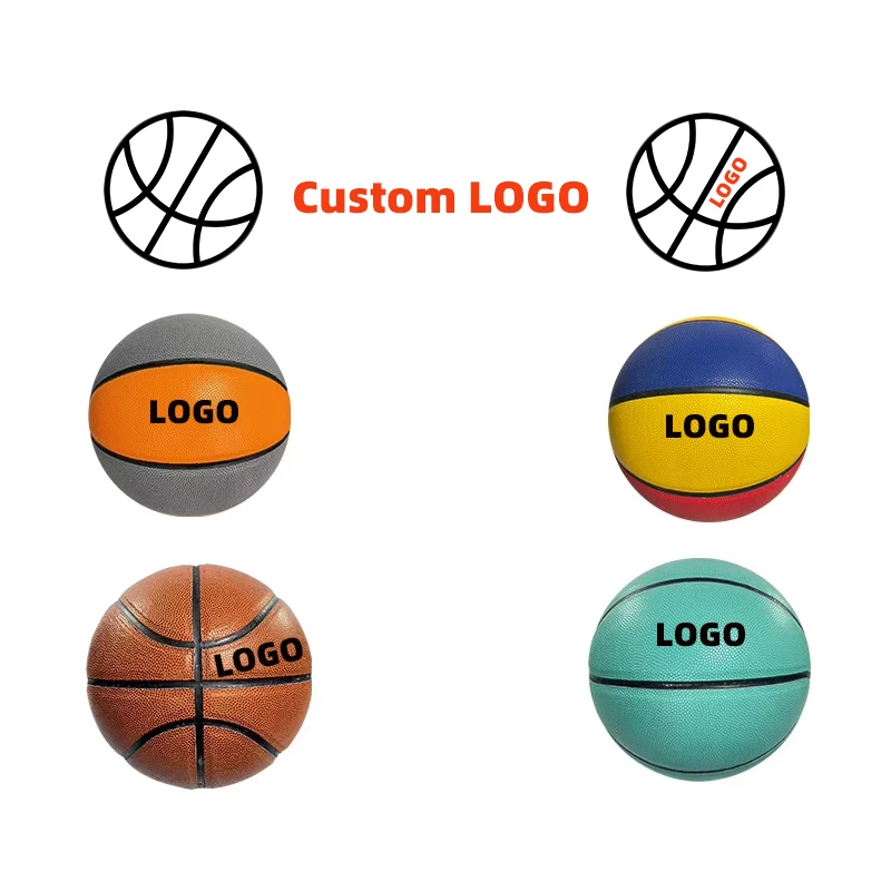 Durable PU Basketballs Bouncy Match Play Official Size 7 PU Basketball High Quality Sports Basketball Wear Resistant