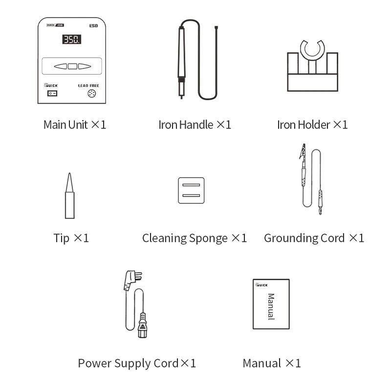 Soldering Iron With Led Display QUICK 236 with auto shutdown and lock function 90W best seller soldering kit