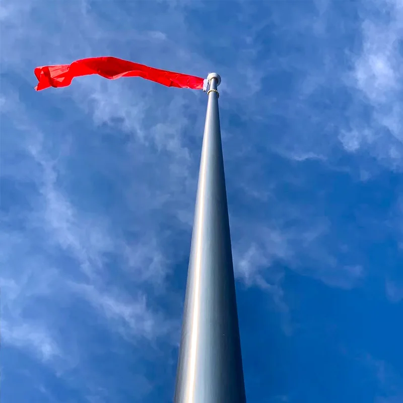 Customized Aluminum/stainless Steel Flag Pole The Price Of Stainless Steel Hairlined 10ft 20ft 30ft Outdoor Roof Flagpole