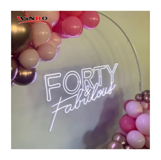 Winbo Wholesale Custom neon  business logo sign for shops  Free Design forty neon signs