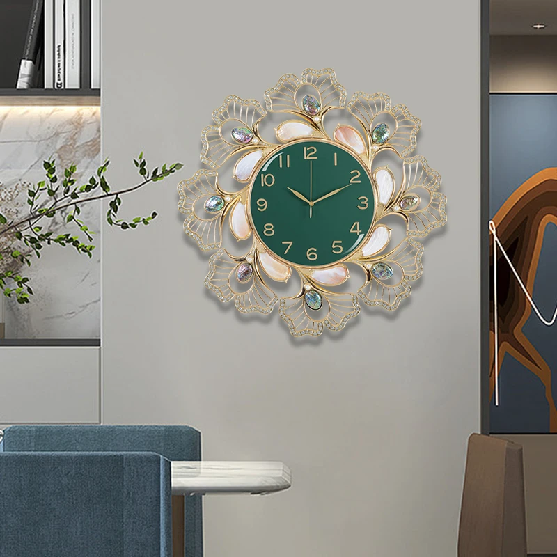 Armens 0072G High Quality Modern Light Luxury Metal Wall Watch Clock Abalone Shell Pearl Decoration Art Wall Clock