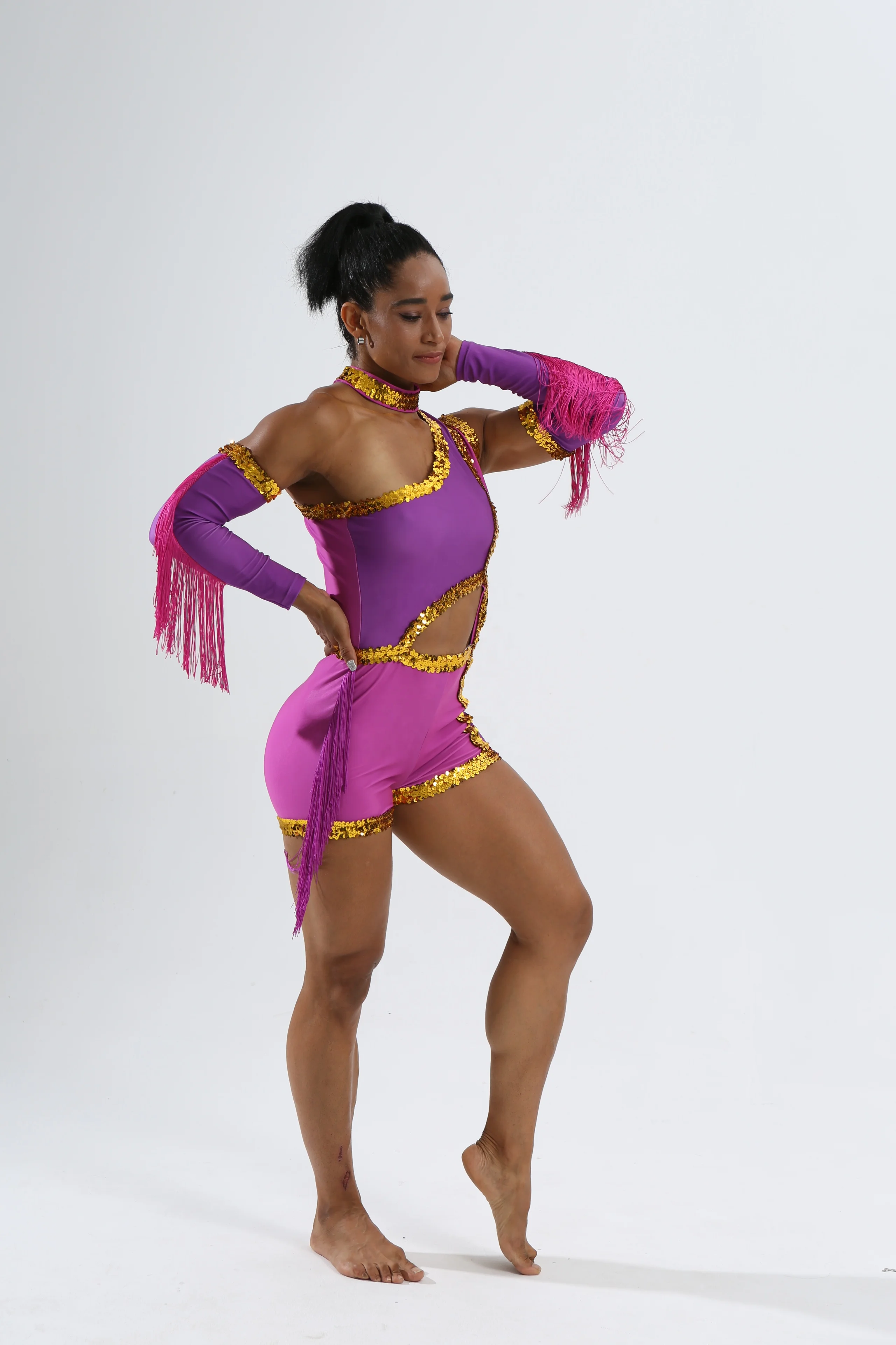 girl oem competition leotard shiny Performance Wear training dance wear majorette uniform