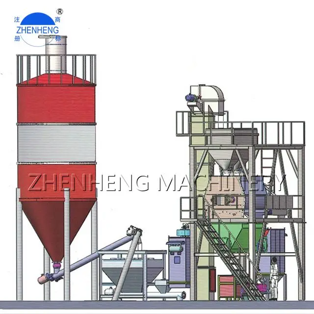 Full Automatic Simple Dry Mix Mortar Production Line Plant For Dry Mortar Silo Premix Mixing Plant 10 15ton/H Machine Equipment