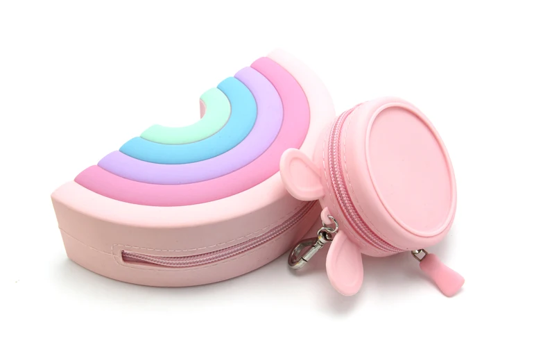 Custom Cartoon Shape Rubber Silicone Coin Purse Wallet Women Change Purse With Zipper Cute Silicone Small Coin Pouch