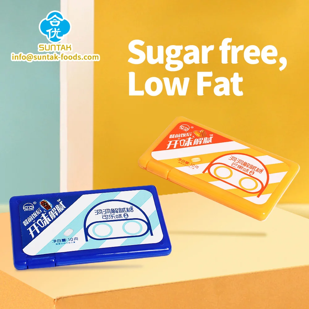 Promotional plastic card sugar free mints cola flavor mango flavor candy confectionery sweets factory