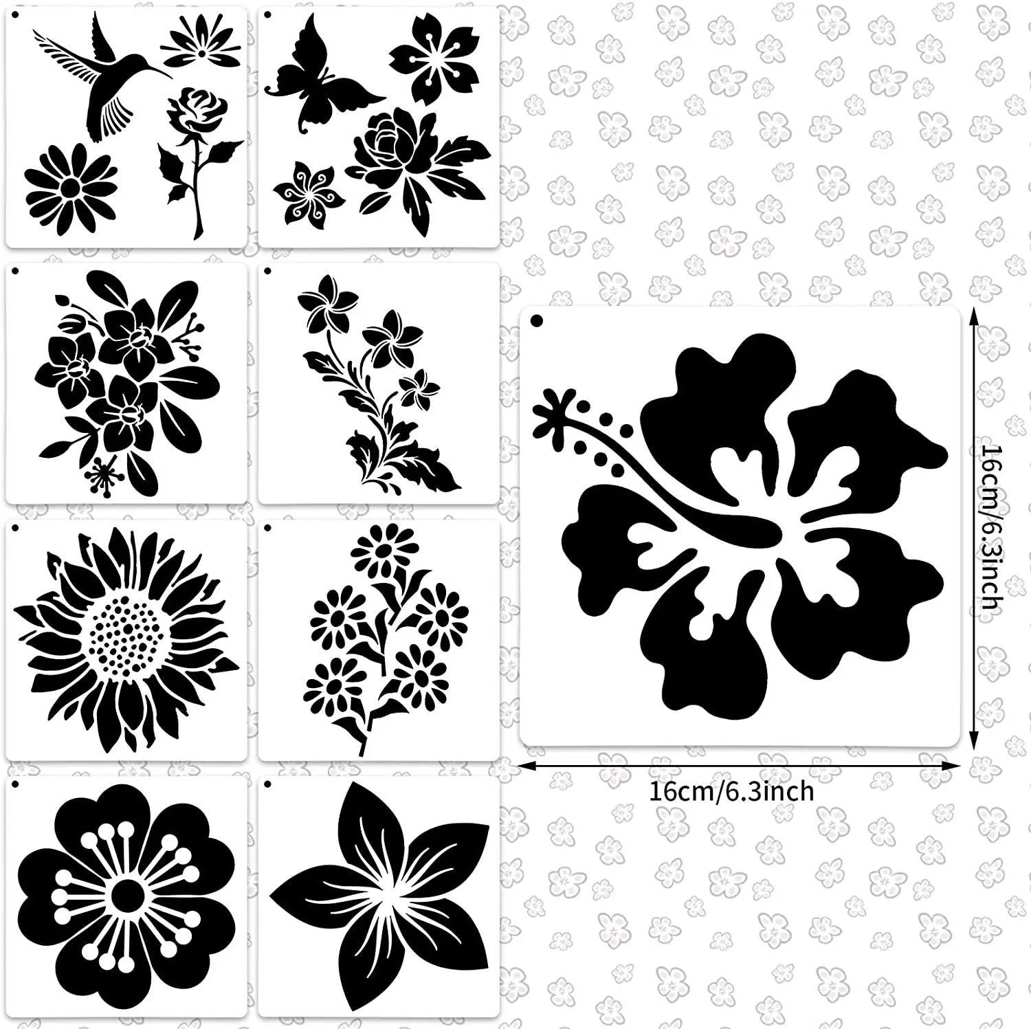 Flower Stencil Template for Painting Reusable Stencils Drawing Template DIY Painting Stencils