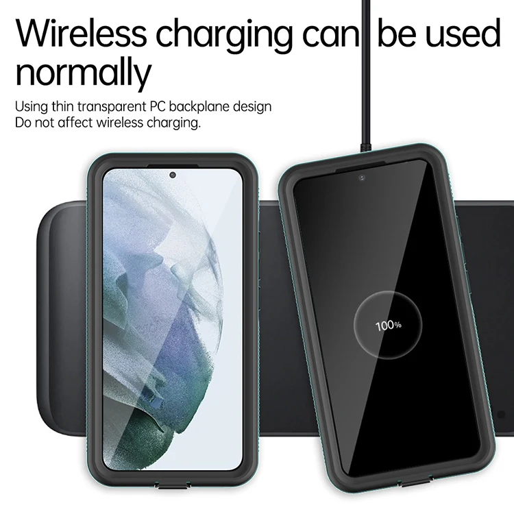 2021 New products heavy duty black/blue rugged non-slip ip68 rating S22+ waterproof case for samsung galaxy S22+