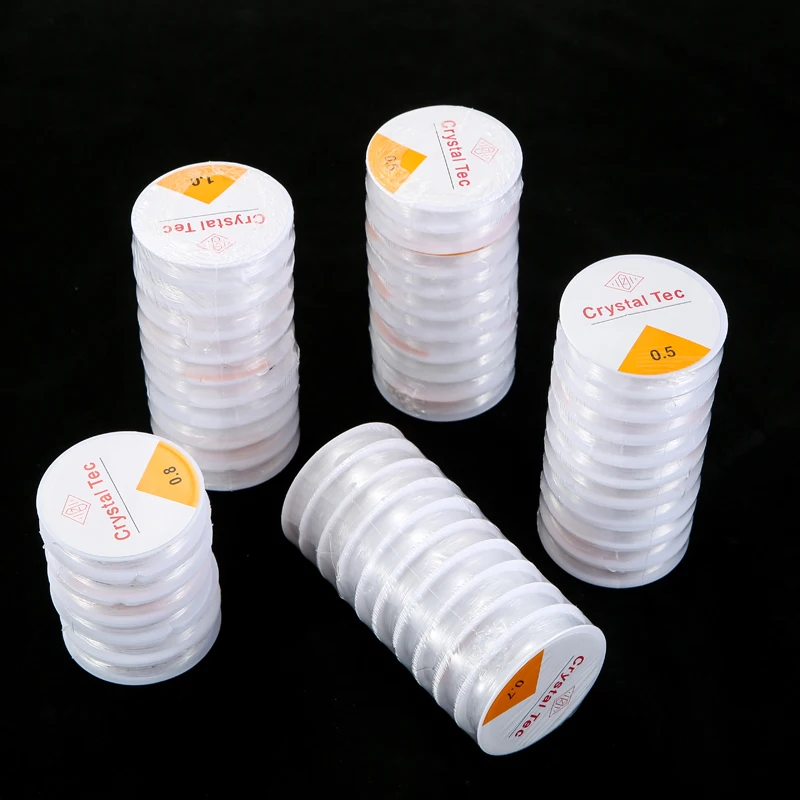 0.5-1.0mm 20Elastic Cord Beading Thread Stretch String Fibre Crafting Line For Jewelry Making DIY Seed Beads Jewelry Making V136