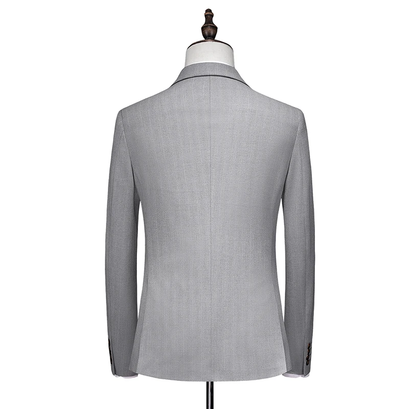 Regular Classic Fit Mens Double Breasted Suit Business Men Slim Fit Blazer Pant Vest Suit OEM Custom Flat Front Zipper Fly Woven