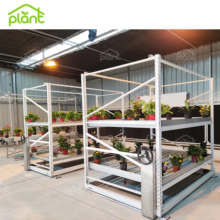 Greenhouse Vertical Grow Racks 2 Tier Rolling Bench for Plants